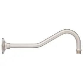Cs3250-12-bn Signature Hardware 12 Inch X 4.6 1/2 1.3mm Hook Shaped Shower Arm With Flange - Brushed Nickel