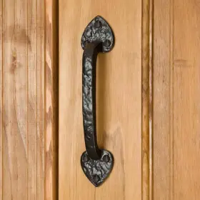 Gi-1069-db Signature Hardware Angled Cast Iron Spade Pull - Matte Black Powder Coat