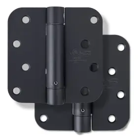 Hdh4092u19 Signature Hardware Steel 4 Inch Door Hinge Spring 5/8 Radius Corner - 2 Pack Matte Black