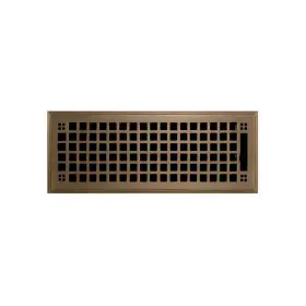 Hv-1015-412-ab Signature Hardware Mission Brass Floor Register - Antique 4 Inch X 12 5-1/8 13-1/4 Overall