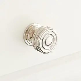 Kn-511-114-pn Signature Hardware 1-1/4 Inch Francoli Solid Brass Round Cabinet Knob - Polished Nickel