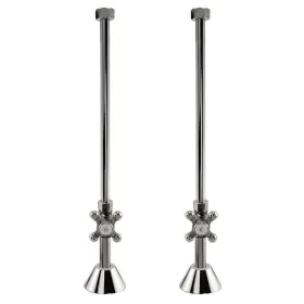 Nb-061c-u Signature Hardware Deck Mount Tub Supply Lines With Cross Handle Stops - For Threaded Pipe Chrome