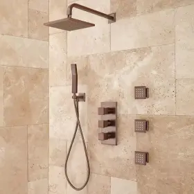 Sd156-3207-rorb12-u Signature Hardware Ryle Thermostatic Shower System Rainfall Head Bronze