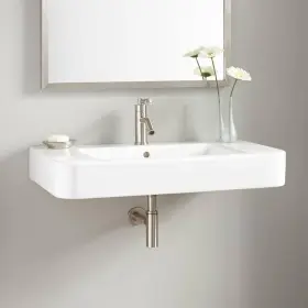 Sh129020wh Signature Hardware Scala Pro Vessel Sink - 850 500 Single Faucet Hole White
