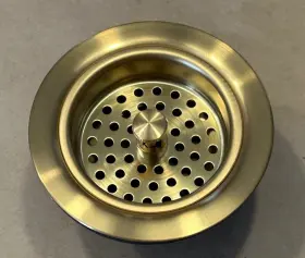 Sh171bg Signature Hardware Sh171b Strainer Basket With Lift Stopper Brushed Gold