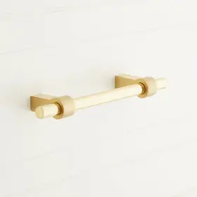 Sh553055pbsb Signature Hardware 3-3/4 Inch Linette Solid Brass Cabinet Pull - Satin Brass/polished