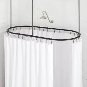 Sh555013mb Signature Hardware 30 Inch X 60 Oval Brass Shower Ring With Ceiling Supports And Mounting Hardware-matte
