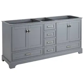 Sh66172025gy Signature Hardware 72 Inch X21 X34 Qn Wood Vanity-4 Doors 6 Drawers-soft Close Hinges And Undermount
