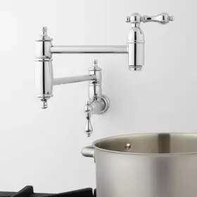 Sh907294 Signature Hardware Augusta Retractable Wall Mount Pot Filler 1.8 Gpm