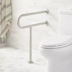 Yjl-8811-bs Signature Hardware Pickens U-shape Grab Bar With Leg Support Brushed Stainless