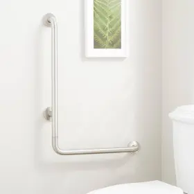 Yjl-8817-bs Signature Hardware Pickens L-shape Grab Bar - Brushed Stainless Steel