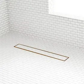 Za3-t01-18-pb-c Signature Hardware Ss Rectangular Shower Drain-18 Inch 3.35 2.91 2 D-t01 Pattern-polished Brass