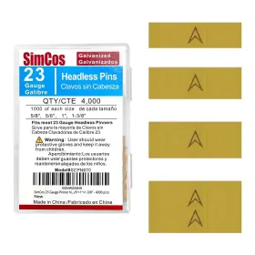 Simcos 671891921301 23 Gauge Pinner Nails 5/8 Inch 5/6 1 1-3/8 Assorted 4 Sizesft Headless Pin Na
