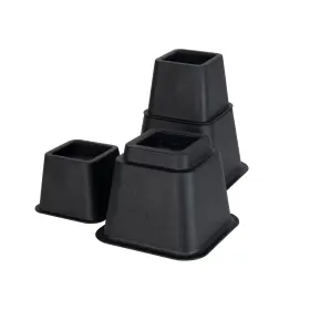Simplify 633125029986 8 Piece Adjustable Height Bed Risers Set - 3 Inch 5 Black Or