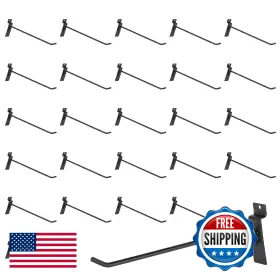 B0fq33qm44 Sincheeway 50 Pack Slatwall Hooks 10 Inch Black Garage Retail Shop Display Acces
