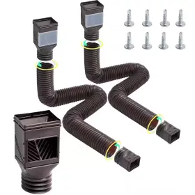 Skyshalo 313097334324 Rain Gutter Downspout Extensions 2-pack Flexible Extender Down Spout