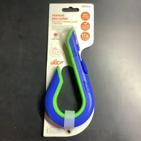 50342 Slice Box Cutter Manual Retracting Heavy Duty Utility Knife Safe New Blue