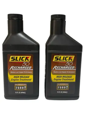 Sl-750002 Slick 50 Recharged High Mileage Engine Treatment 15 Oz X2. Ff