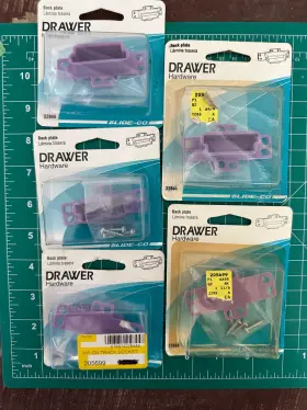 22844 Slide-co New 5 Pack Lot Drawer Hardware Plastic Back Plate Purple #22844