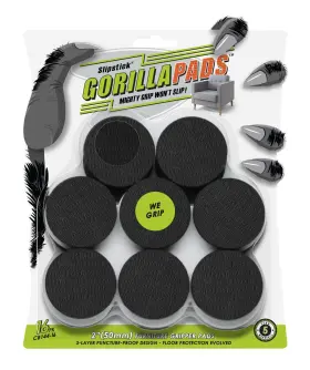 B08y64wy4q Slipstick Gorillapads 2 Inch Round Non-slip Furniture Pads - 16 Black Floor Protectors