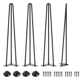 B0b6tyqnz9 Smartstandard 28 Inch Hairpin Table Legs 1/2 3-rod Metal Diy Furniture Set 4