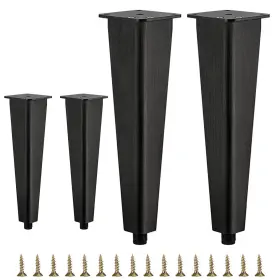 Aiby-leg-gold25 Smaxcn 9 7/8 Inch Brushed Black Aluminum Furniture Legs Set Of 4 Adjustable Metal D