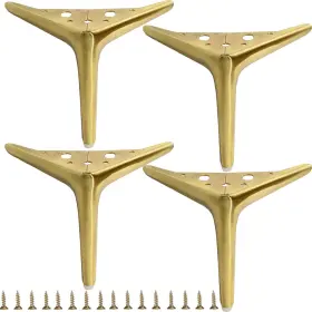 B0c3b91lg5 Smaxcn 6 Inch Brushed Gold Metal Furniture Legs 4-pack - Modern Style 15cm