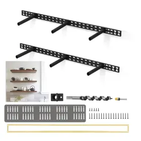 6floating Souyou Upgrade 2pcs 34 Inch X6 Large Floating Shelf Brackets For Wall In Sh
