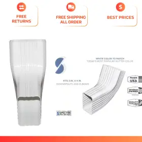 4abrtadp Spectra Pro Select 3 In 4 White Vinyl Downpipe A/b Elbow Gutter Direction
