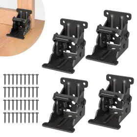 B0db13m847 Spiglamm 4 Pack Folding Brackets Self-lock Hinge With Screws For Table/bed Legs