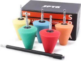 Hscp75mix  Spta Polishing Cone Car Wheel Hub Drill Buffing Sponge Pads Kit