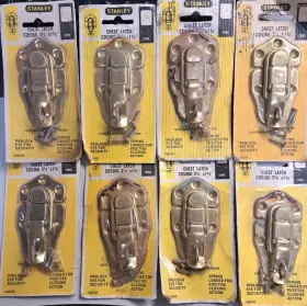 5366-05 Stanley 9 Distressed Usa Chest Latches For Padlock 3-1/4 Inch X1-3/4 Plated Brass