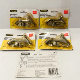 75-6059 Stanley Lot Of 4 Handrail Brackets New Cd7081 Aluminum Chrome Plated