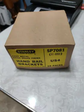 81-8060 Stanley Hand Rail Bracket 10 Pack - #81-8060 Cast Metal Brass Finish