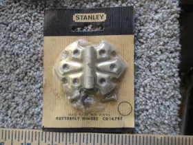 Cd1478f Stanley Vintage Brass Plated Butterlfy Hinges 2 In Package Nip
