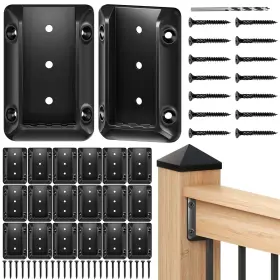 Bc20 Steel Dn Mate 20 Pack Deck Railing Bracket Connectors For 2 Inch X4 Actually 1.5 X3.5 Wooden