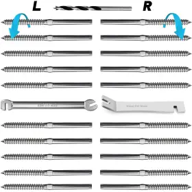 T316 Steel Dn Mate Dm10 20 Pack Stainless Right&left 1/8 Inch Silver