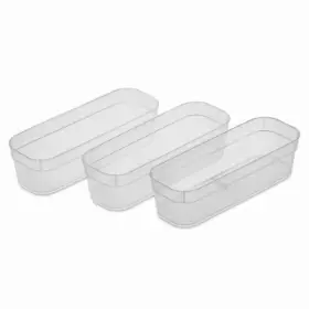 13538608 Sterilite Narrow Storage Trays Clear 9-3/4 X 3-1/2 2-1/2 Inch 3-pk. -