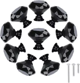Stmk 759068744851 10 Pack Drawer Knobs Pulls Black Diamond 30 Mm
