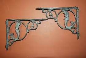B-49a Stoneledge Investments Mermaid Shelf Brackets Corbels Braces Beach Decor Folklore Sea Deco