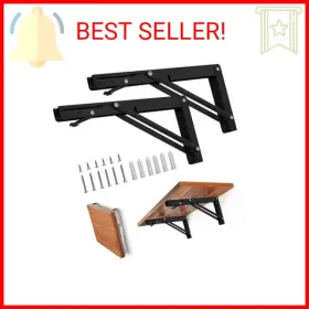 Story 026564265501 Storystore Folding Shelf Brackets - 16 Inch Heavy Duty Metal Collapsible B