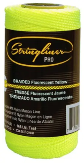 35165 Stringliner Braided Construction Line Fluorescent Yellow 1/4# 250 Ft. Roll -