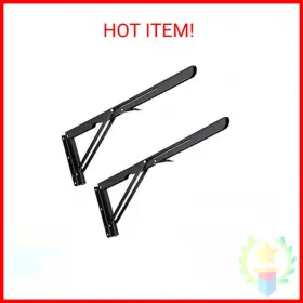 Sumnacon 313041434476 2 Pcs 20 Inch Sturdy Folding Shelf Brackets - Heavy Duty Triangle Table