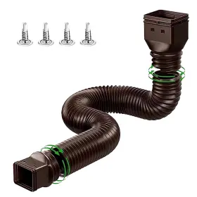 Supreme-goodsoutlet 313033214291 Rain Gutter Downspout Extensions Flexible Drain Extender Connector Wit