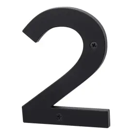 Hn5-2 Sure-loc 5 Inch Tall Satin Zinc Nickel House Number 2 - Black