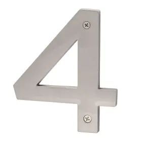 Hn5-4 Sure-loc 5 Inch Tall Satin Zinc Nickel House Number 4 -