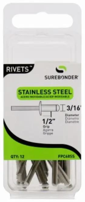 Fpc68ss Surebonder 5 Pack - 12-pack Long Stainless-steel Rivets