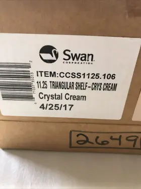 Swan Corporation 671037350132 11.25 Triangular Shower Shelves Crystal Cream
