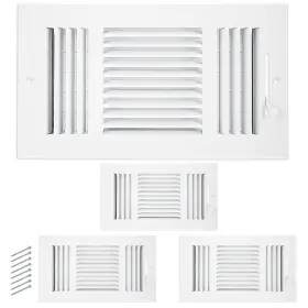 Szlyyds 19091 4 Pcs 10x6 Inch Vent Covers For Ceiling Solid Metal Register 3-way