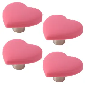 Add2205213483 T Tulead Heart Shape Cabinet Knobs Soft Rubber Cute Drawer Pink